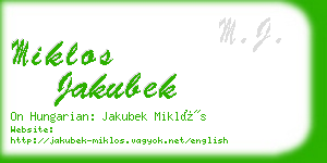 miklos jakubek business card